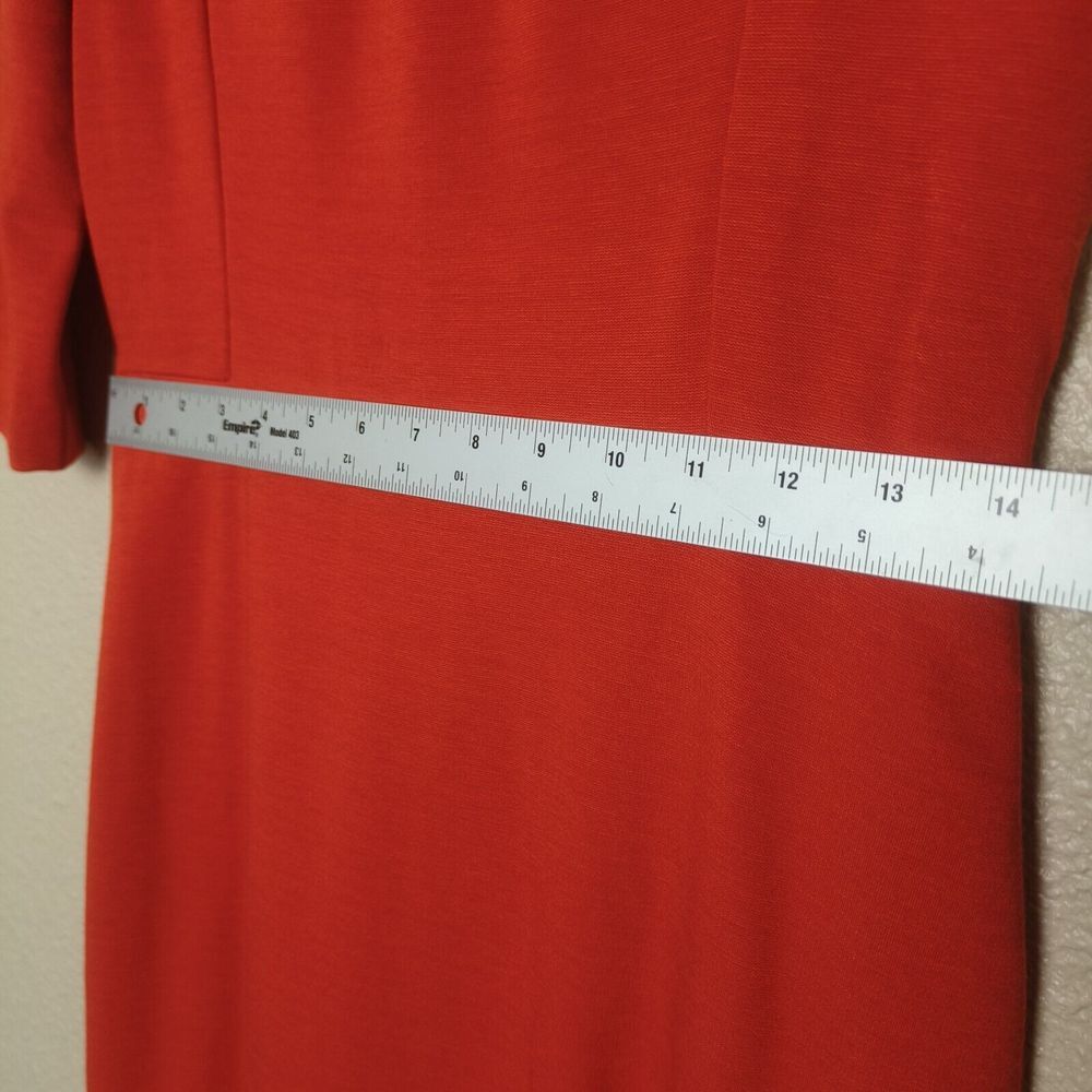 Kay Unger dress size 8 women's orange color 3/4 sleeves knee length - Picture 5 of 13